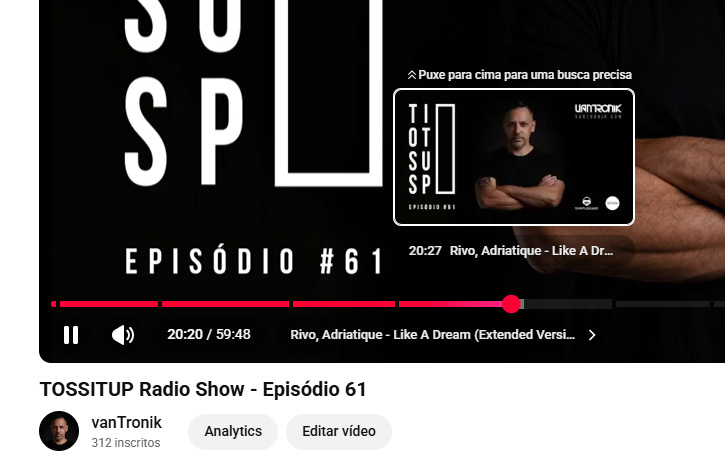 Timestamp em sets de DJs no YouTube